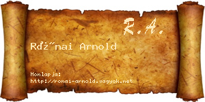 Rónai Arnold névjegykártya